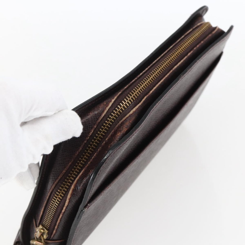 Louis Vuitton Pochette Baikal Clutch Taiga Leather Burgundy Leather Clutche & Pouche Bag