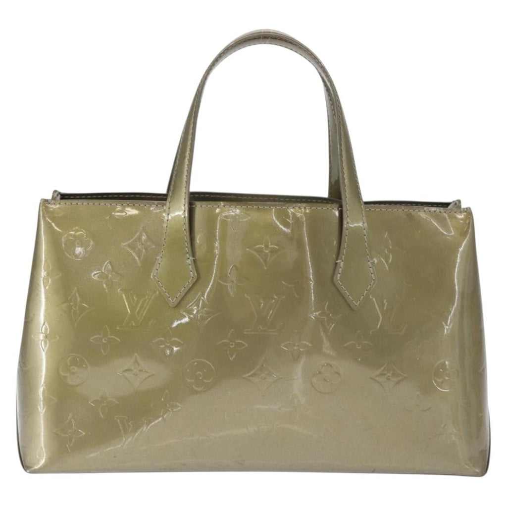 Louis Vuitton Wilshire Handbag Monogram Vernis Gray Patent_Leather Tote Bag