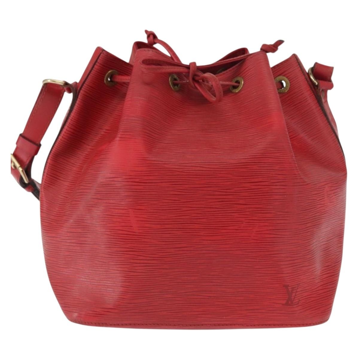 Louis Vuitton Petit Noe Handbag Epi Leather Red Leather Shoulder Bag