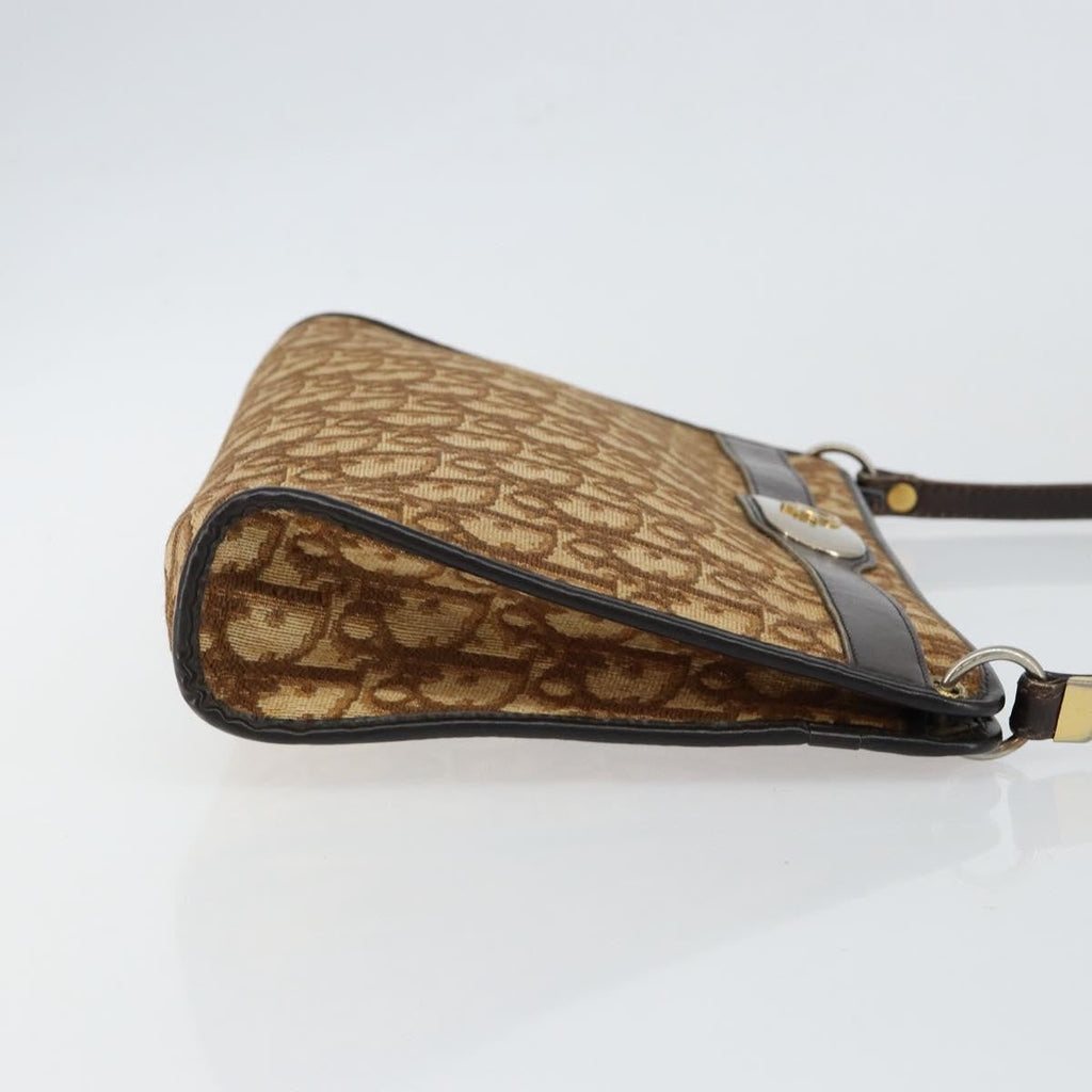 Christian Dior Vintage Trotter Shoulder Bag Canvas Brown Canvas Shoulder Bag Bag (Pre-Owned)
