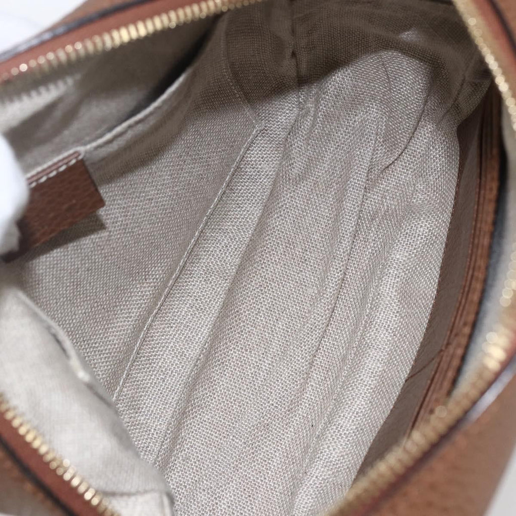 Gucci Bree Disco Crossbody Bag Gg Canvas With Leather Beige Canvas Crossbody Bag Bag (Pre-Owned)