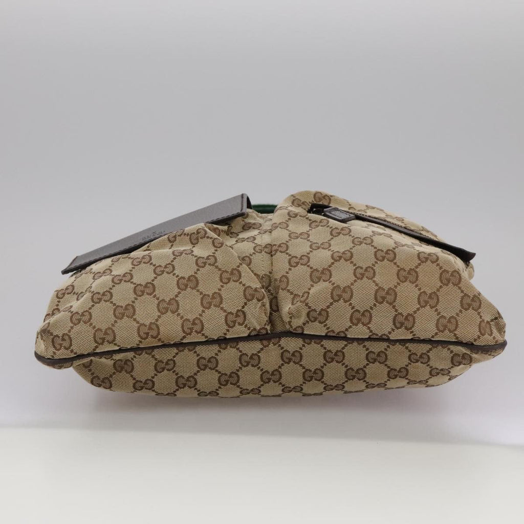 Gucci Double Pocket Web Messenger Gg Canvas Brown Canvas Shoulder Bag Bag (Pre-Owned)