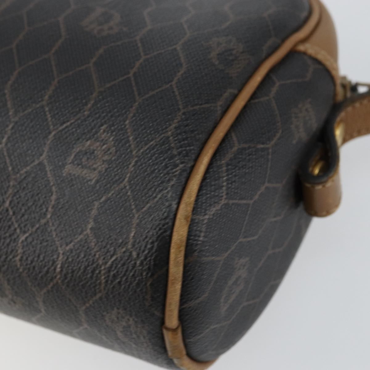 Christian Dior Vintage Honeycomb Shoulder Bag Canvas And Leather Black Canvas Shoulder Bag Bag (Pre-Owned)