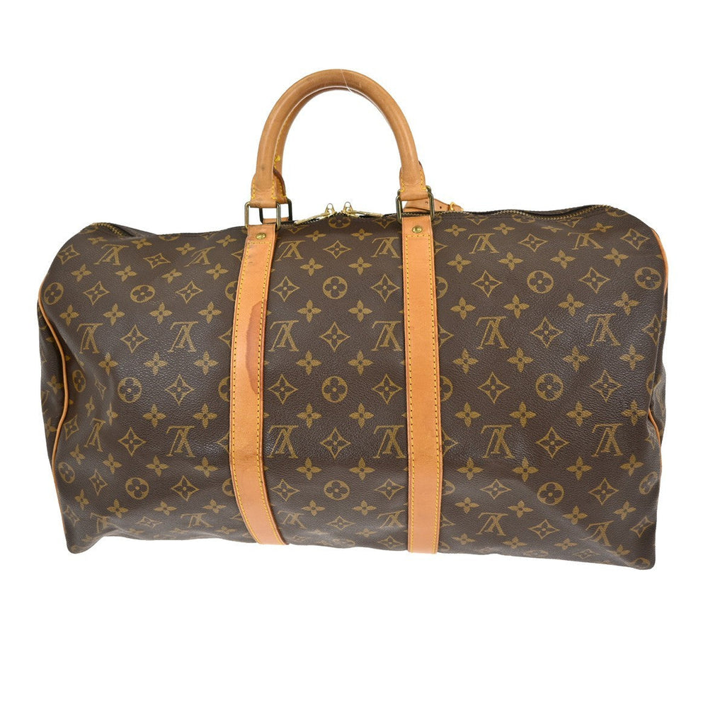 Louis Vuitton Keepall Bag Monogram Canvas Brown Canvas Travel Bag