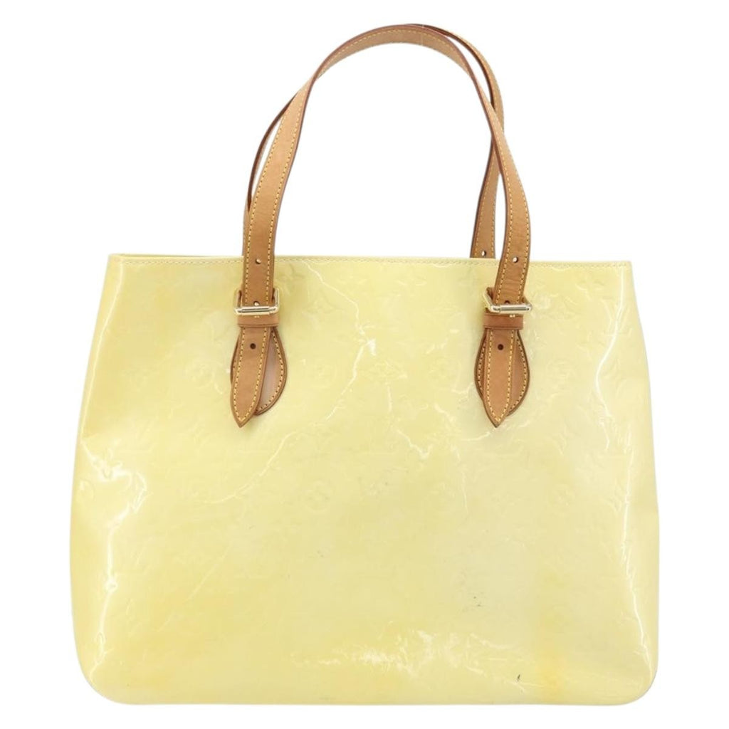 Louis Vuitton Brentwood Handbag Monogram Vernis Yellow Patent_Leather Tote Bag