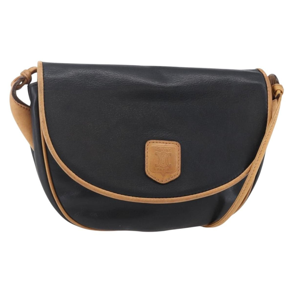 Celine Flap Shoulder Bag Leather Black Leather Shoulder Bag Bag