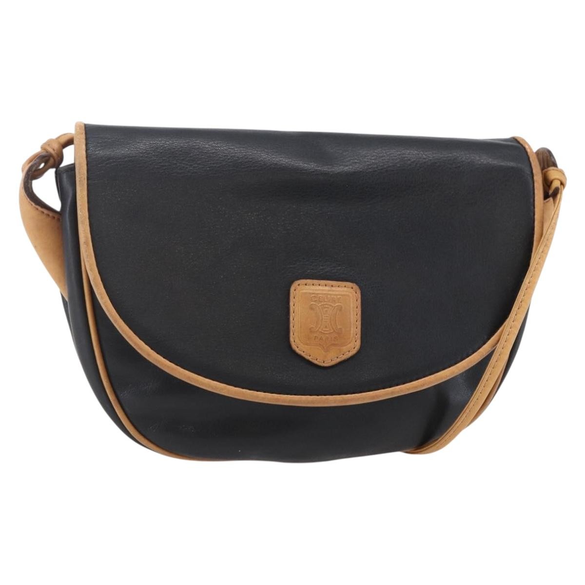 Celine Flap Shoulder Bag Leather Black Leather Shoulder Bag Bag