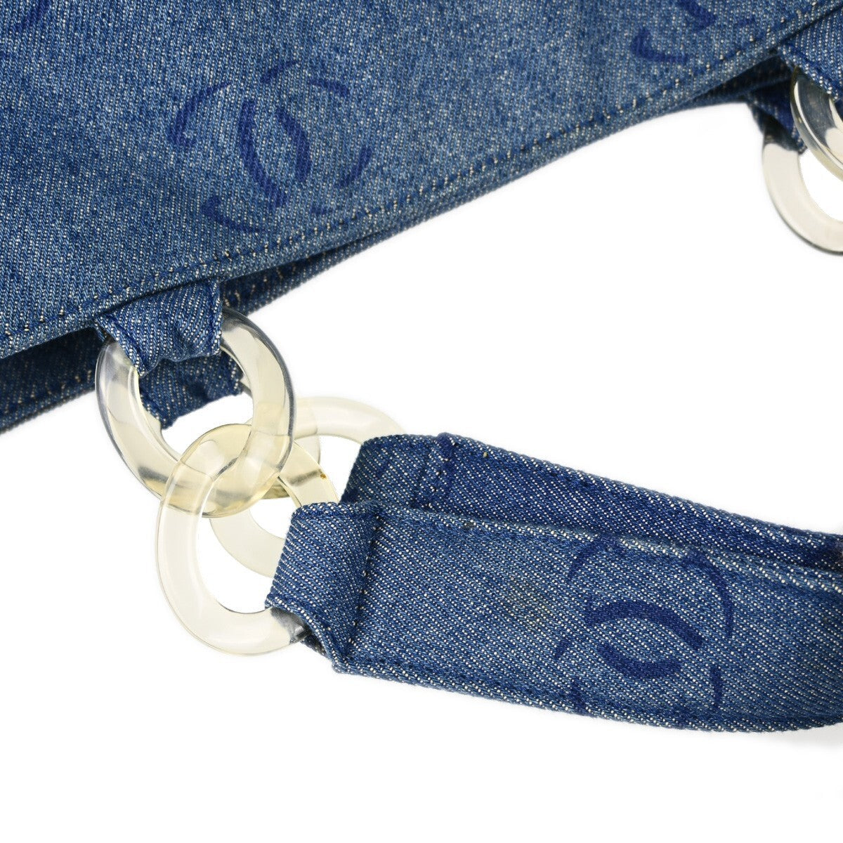 Chanel Vintage Cc Tote Denim Blue Denim_Jeans Tote Bag Bag