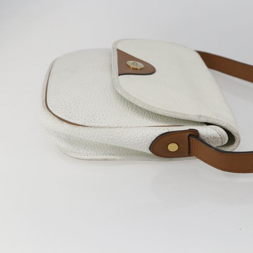Christian Dior Vintage Shoulder Bag Leather White Leather Shoulder Bag Bag (Pre-Owned)