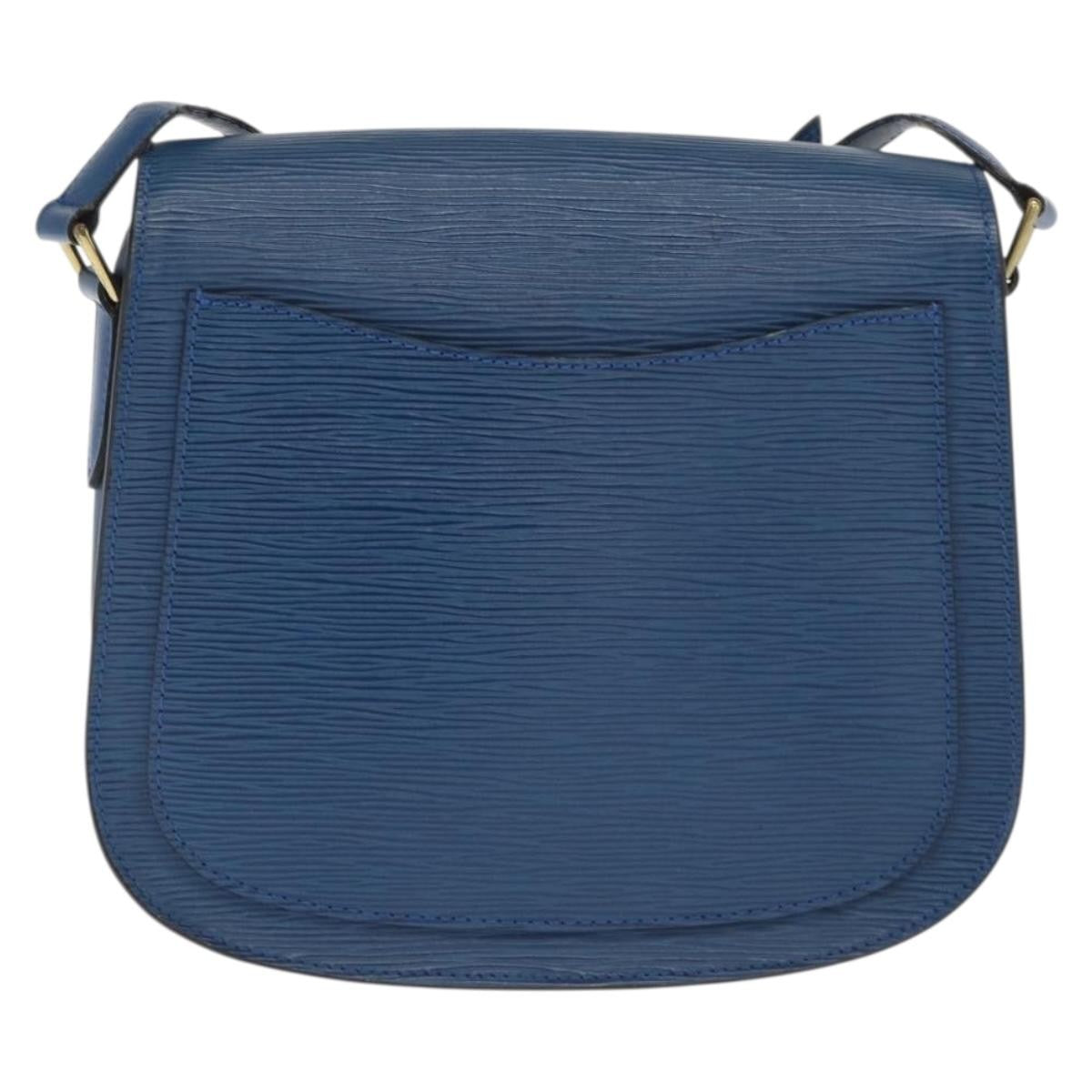Louis Vuitton Saint Cloud Handbag Epi Leather Blue Leather Shoulder Bag