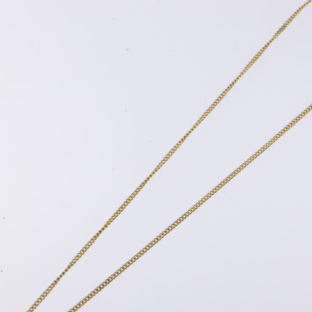 Christian Dior Vintage Logo Round Pendant Necklace Metal Gold Metal Jewelry (Pre-Owned)