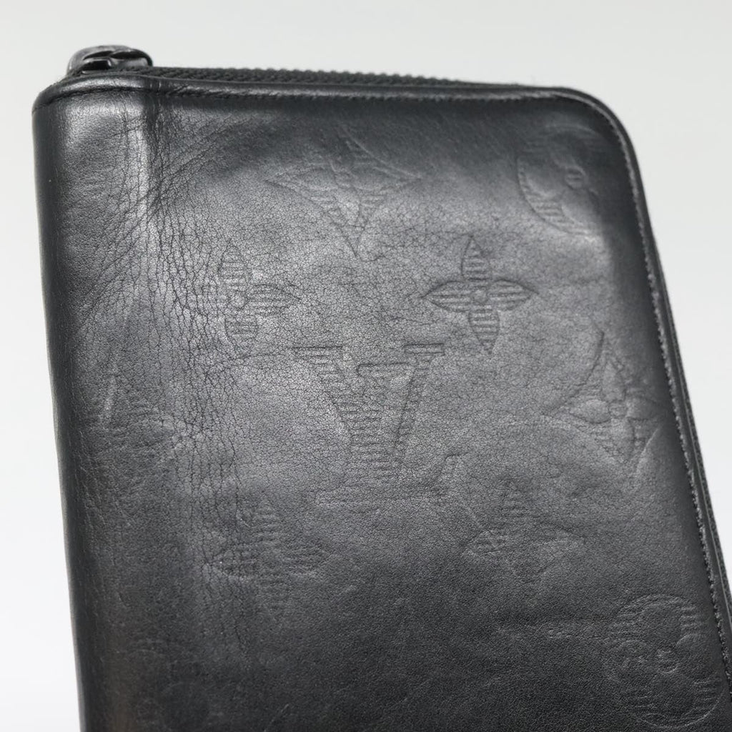Louis Vuitton Zippy Wallet Vertical Monogram Shadow Leather Black Leather Wallets Accessory