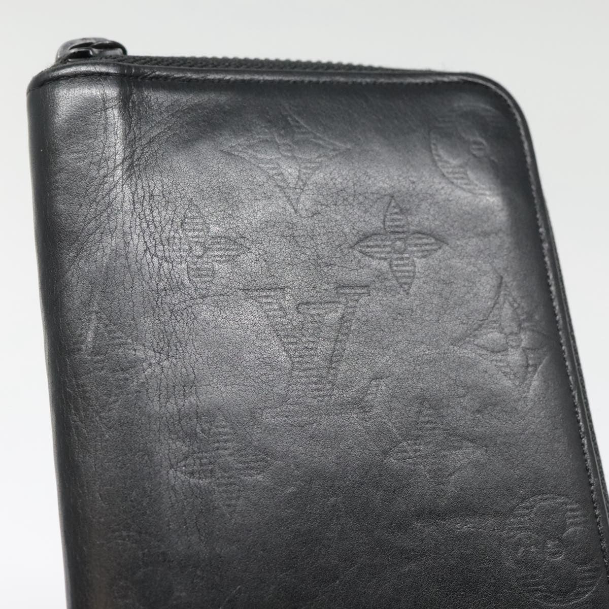 Louis Vuitton Zippy Wallet Vertical Monogram Shadow Leather Black Leather Wallets Accessory