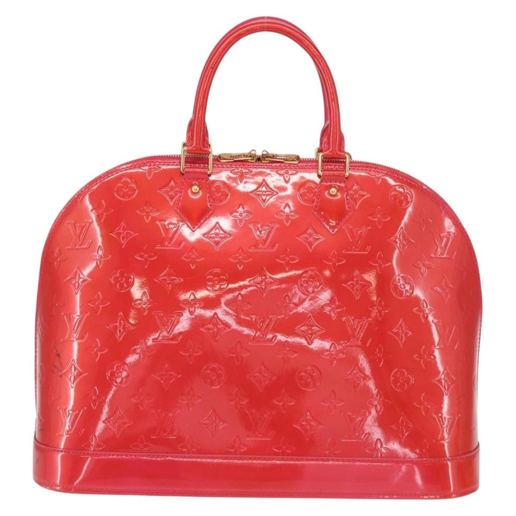 Louis Vuitton Alma Handbag Monogram Vernis Red Patent_Leather Handbag