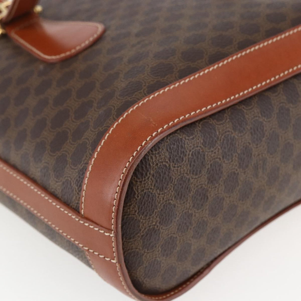 Celine Vintage Macadam Handbag Canvas And Leather Brown Canvas Handbag