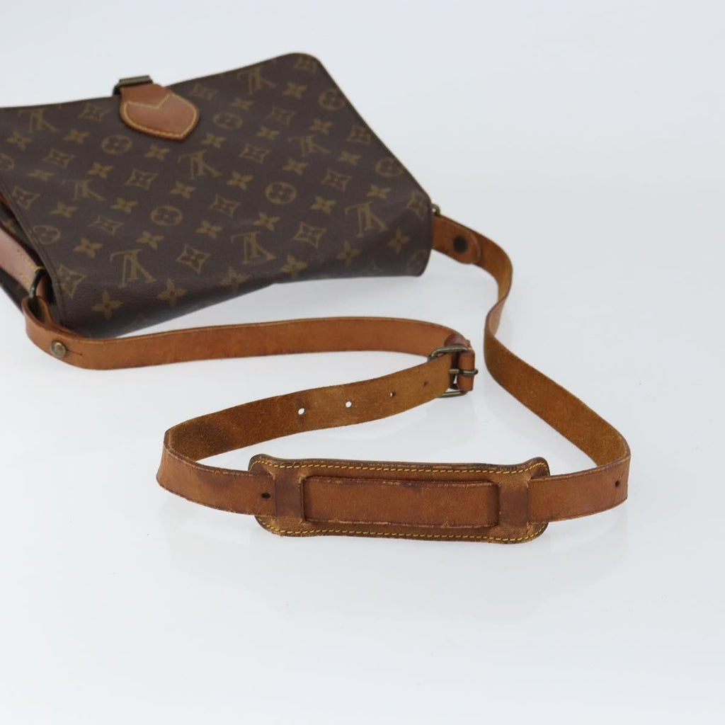 Louis Vuitton Cartouchiere Handbag Monogram Canvas Brown Canvas Shoulder Bag