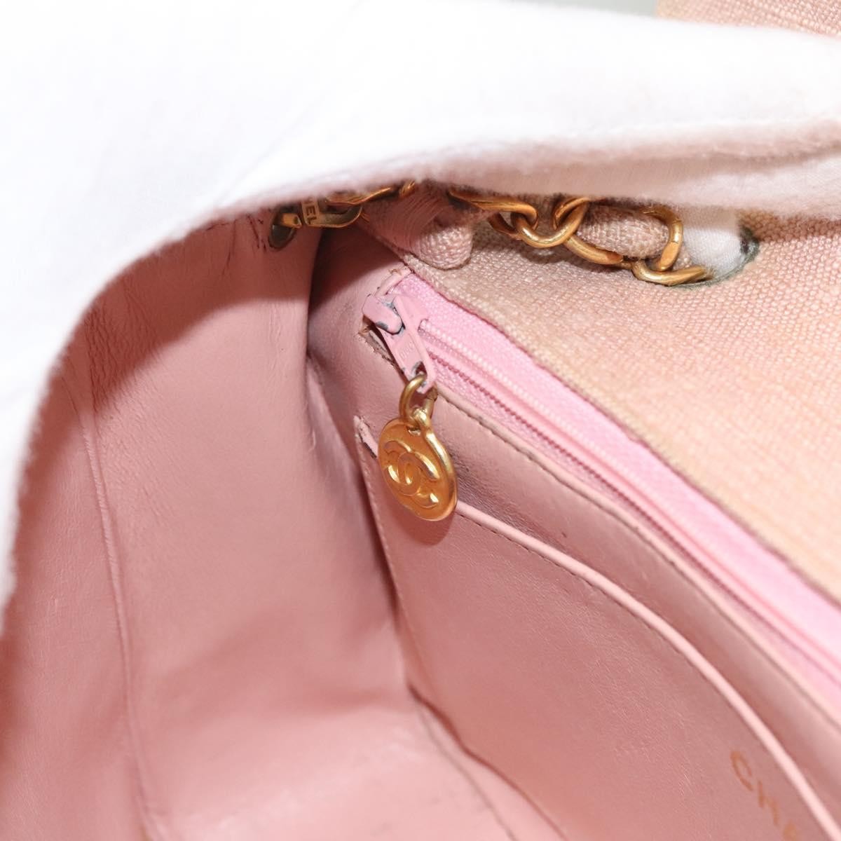 Chanel Vintage Diana Flap Bag Quilted Canvas Pink Canvas Shoulder Bag Bag