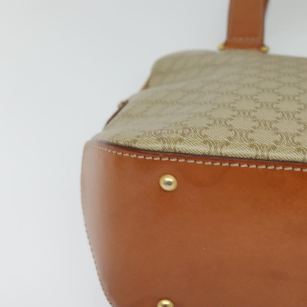 Celine Vintage Macadam Handbag Canvas Beige Canvas Handbag