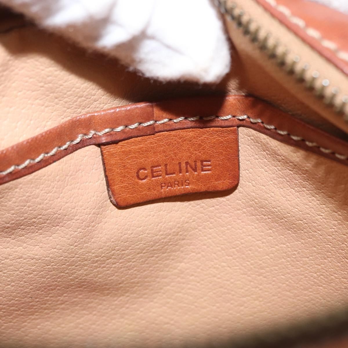Celine Vintage Macadam Shoulder Bag Canvas And Leather Brown Canvas Shoulder Bag Bag
