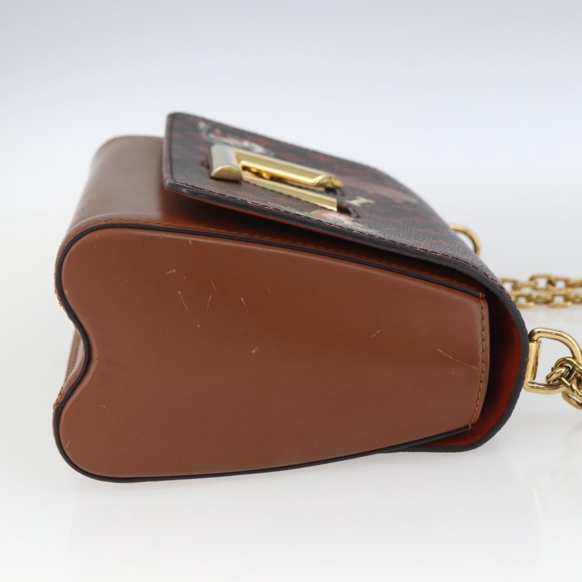 Louis Vuitton Twist Handbag Limited Edition Grace Coddington Catogram Canvas Brown Canvas Shoulder Bag