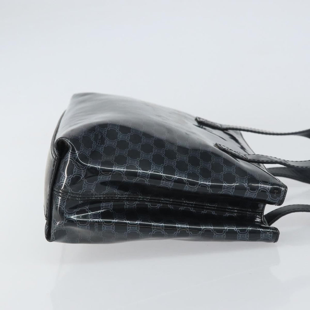 Celine Vintage Macadam Shopper Tote Venyl Black Plastic Tote Bag Bag