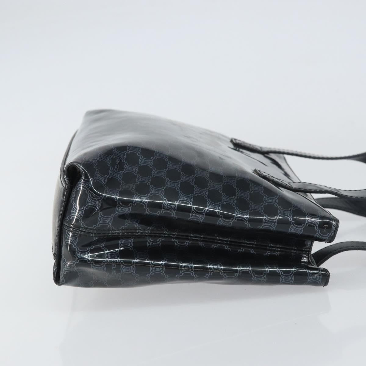 Celine Vintage Macadam Shopper Tote Venyl Black Plastic Tote Bag Bag