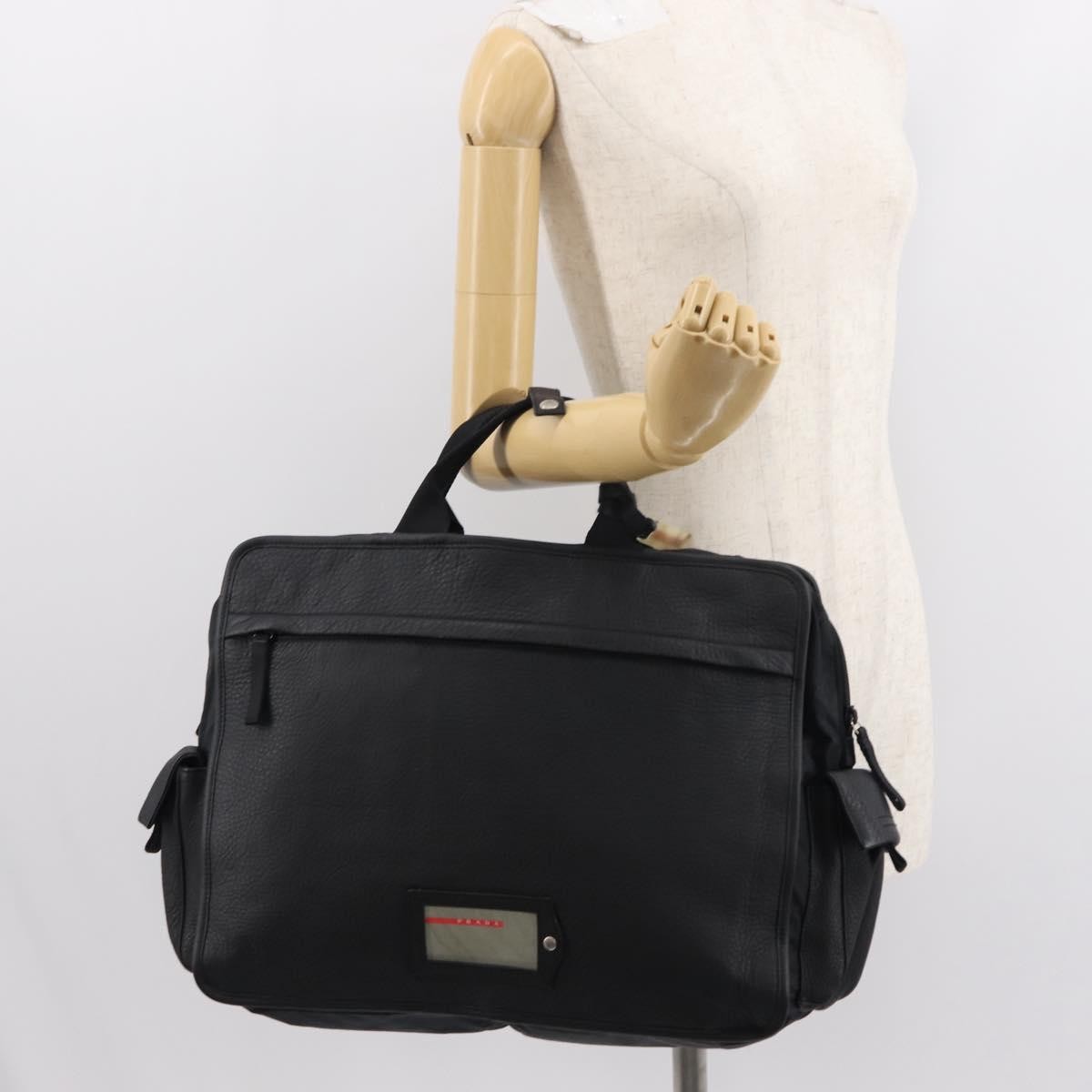 Prada Sport Briefcase Nylon And Leather Black Nylon Briefcase Bag
