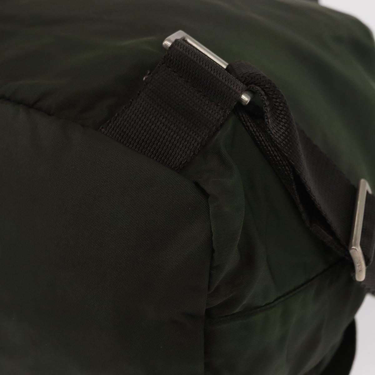 Prada Double Front Pocket Backpack Tessuto Khaki Nylon Backpack Bag