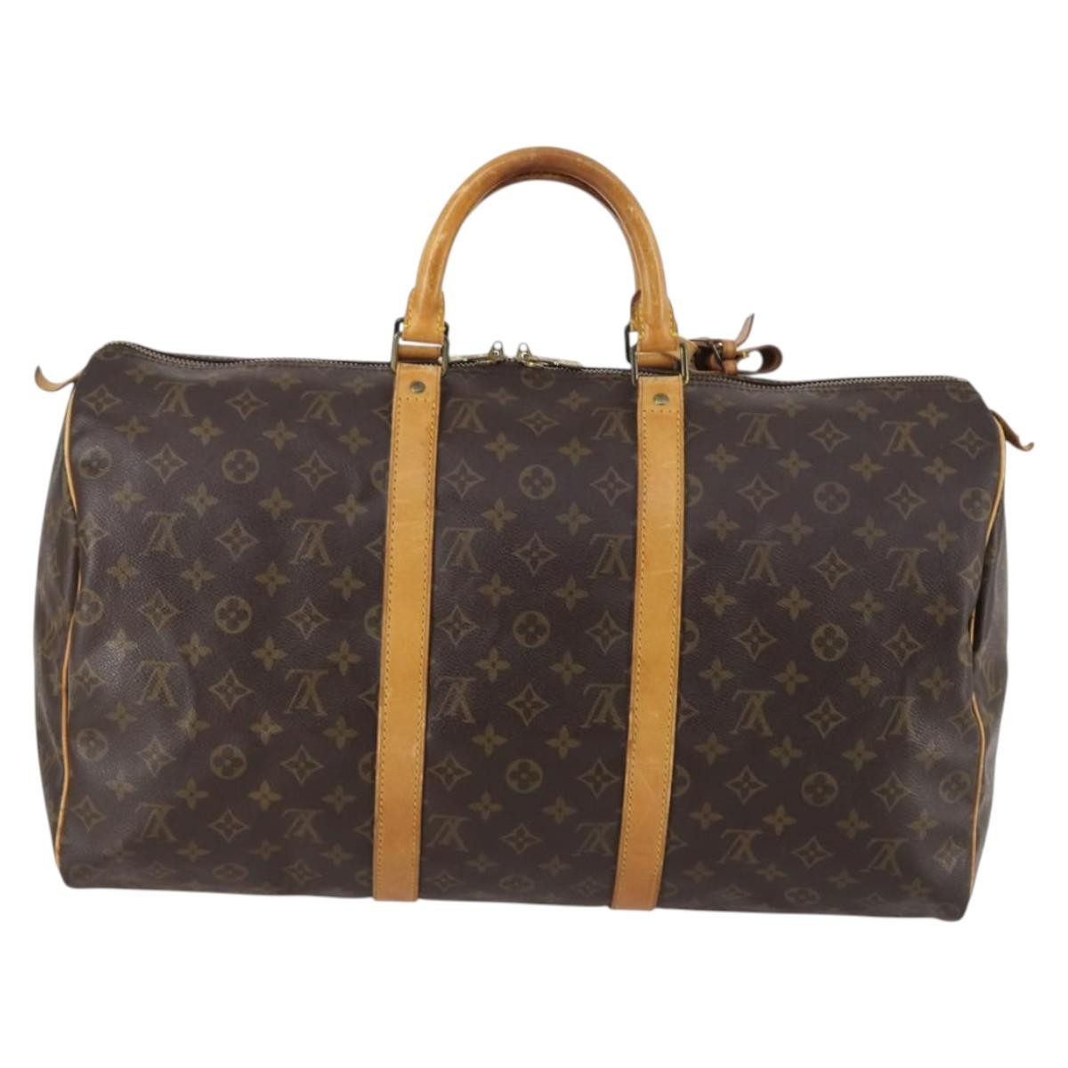 Louis Vuitton Keepall Bag Monogram Canvas Brown Canvas Travel Bag