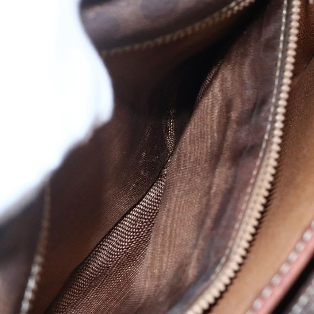 Celine Flap Shoulder Bag Canvas Brown Canvas Shoulder Bag Bag