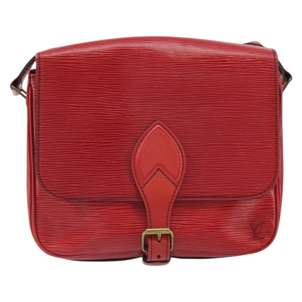 Louis Vuitton Cartouchiere Handbag Epi Leather Red Leather Shoulder Bag