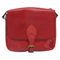 Louis Vuitton Cartouchiere Handbag Epi Leather Red Leather Shoulder Bag