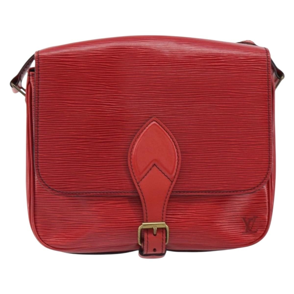 Louis Vuitton Cartouchiere Handbag Epi Leather Red Leather Shoulder Bag