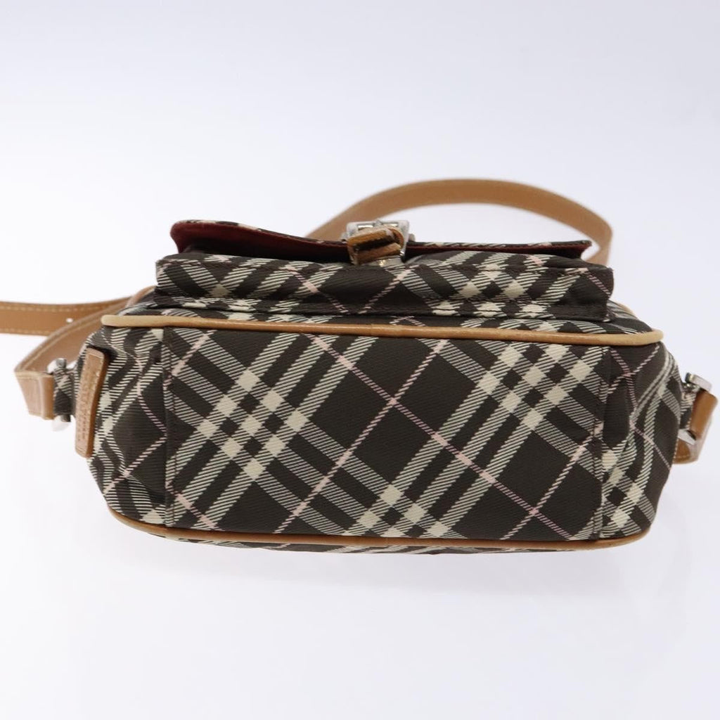 Burberry Nova Check Blue Label Canvas Brown Canvas Shoulder Bag