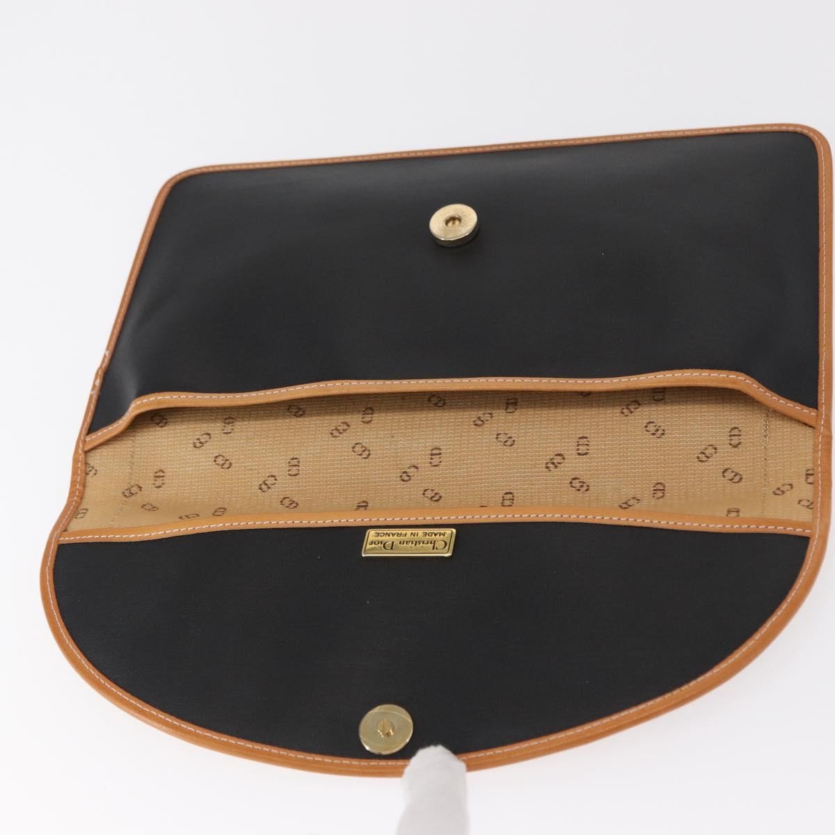 Christian Dior Clutch Bag Leather Black Leather Clutche & Pouche Bag (Pre-Owned)