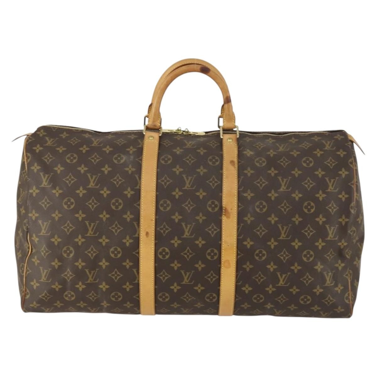 Louis Vuitton Keepall Bag Monogram Canvas Brown Canvas Travel Bag