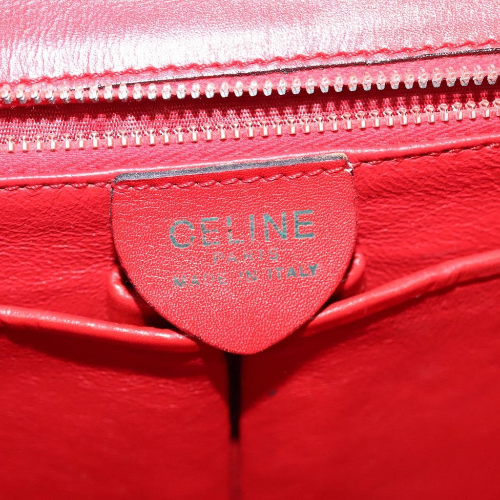 Celine Vintage Triomphe Shoulder Bag Leather Red Leather Shoulder Bag Bag