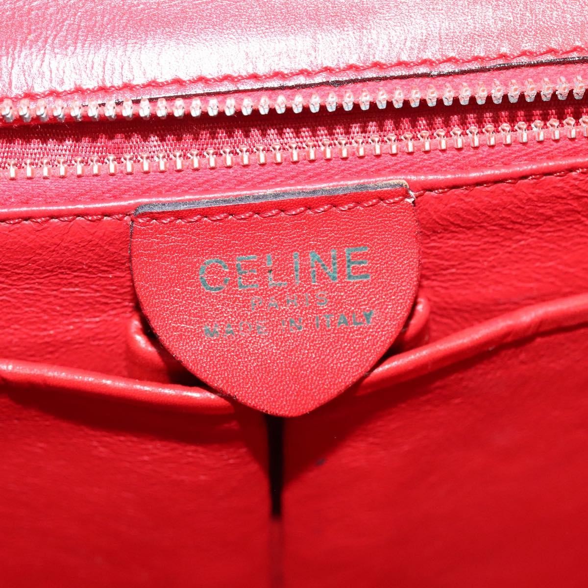 Celine Vintage Triomphe Shoulder Bag Leather Red Leather Shoulder Bag Bag