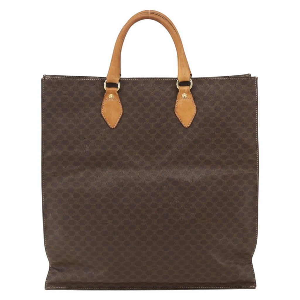 Celine Vintage Macadam Tote Bag Canvas Brown Canvas Tote Bag Bag