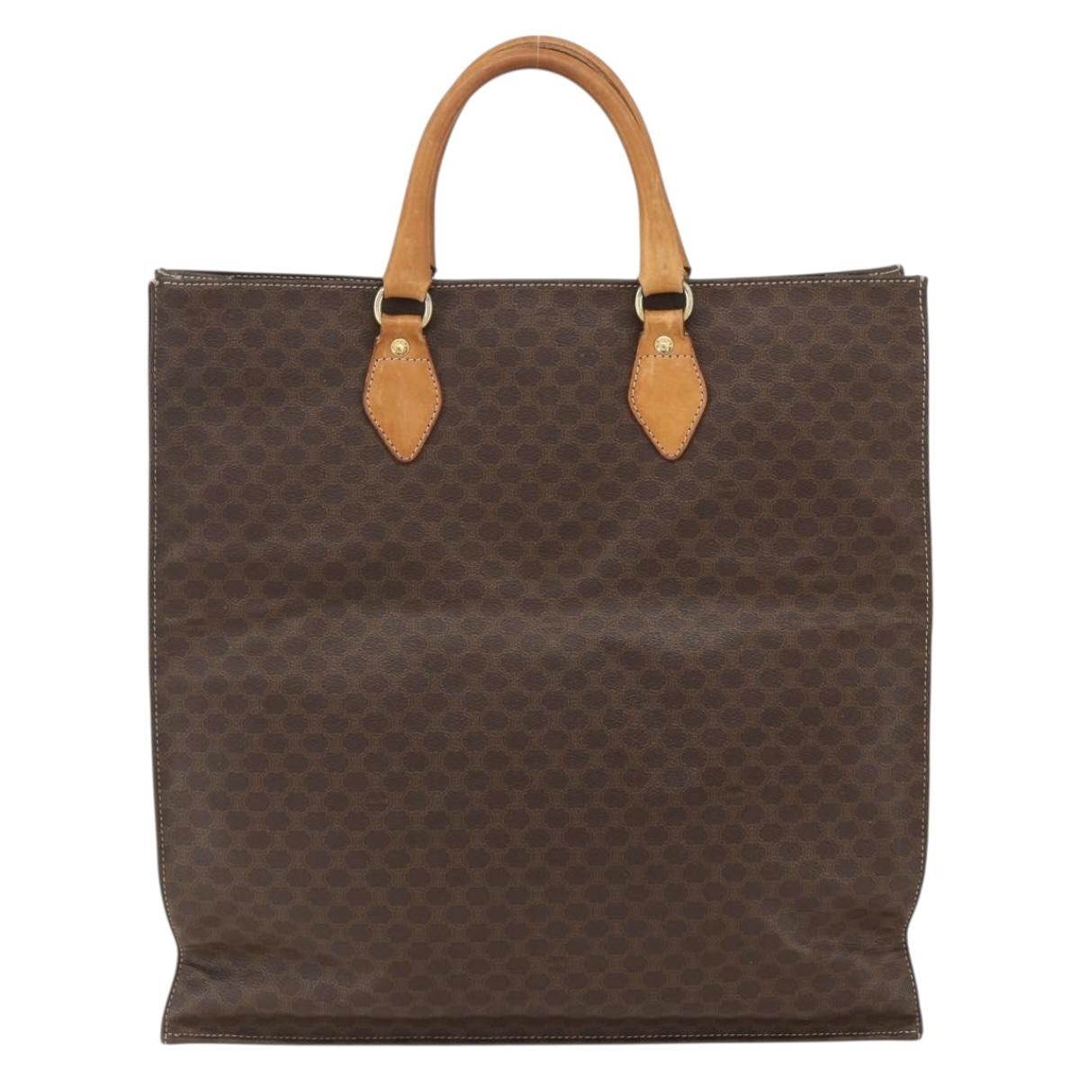 Celine Vintage Macadam Tote Bag Canvas Brown Canvas Tote Bag Bag