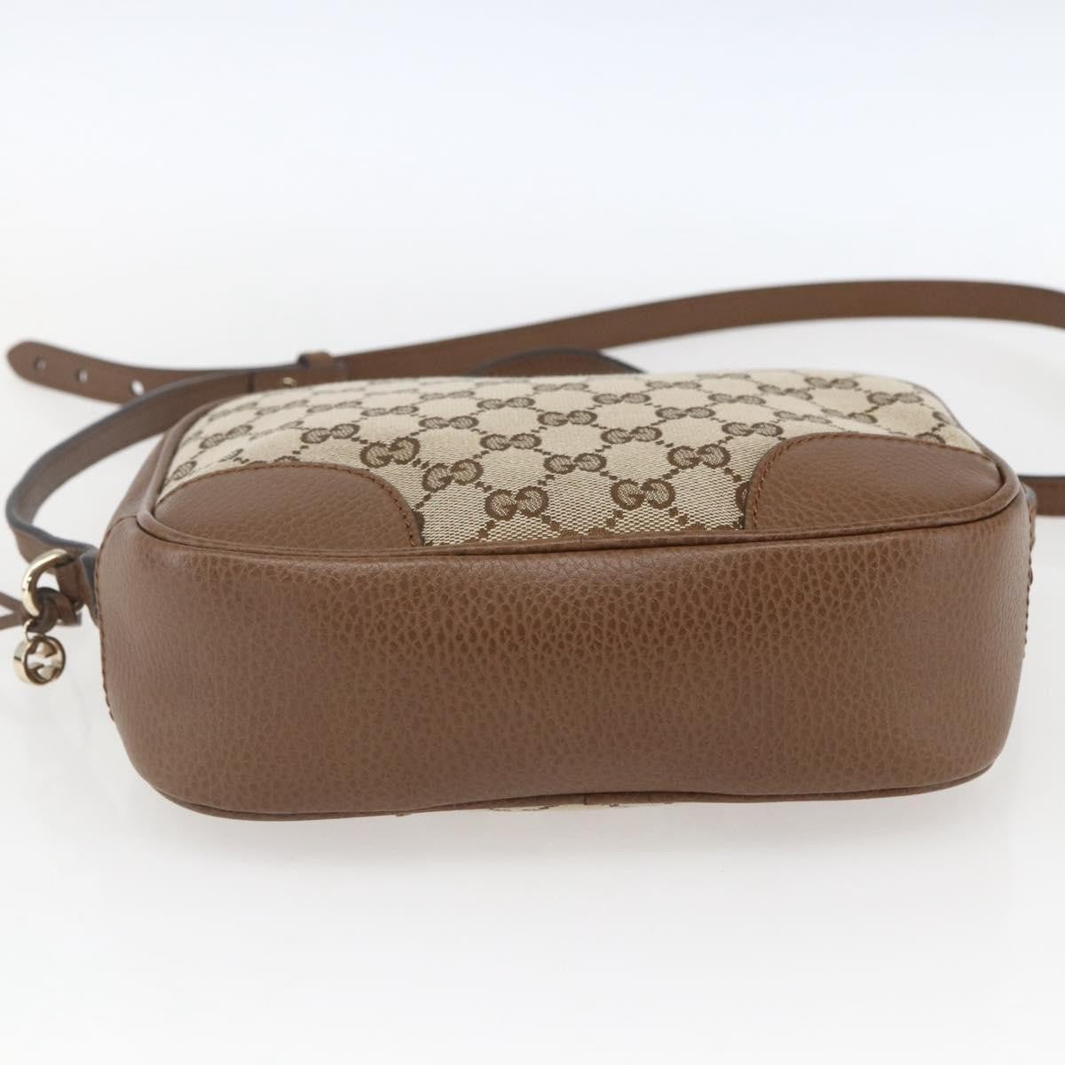 Gucci Bree Disco Crossbody Bag Gg Canvas With Leather Beige Canvas Crossbody Bag Bag (Pre-Owned)
