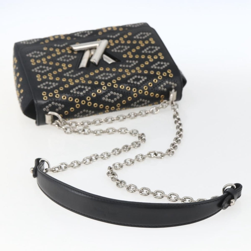 Louis Vuitton Twist Handbag Limited Edition Grommet Embellished Leather Black Leather Shoulder Bag