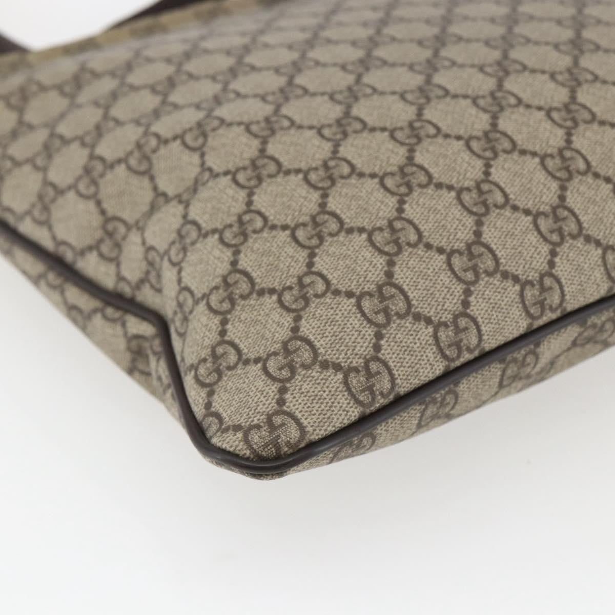 Gucci Zip Top Messenger Bag Gg Coated Canvas Beige Canvas Shoulder Bag Bag (Pre-Owned)