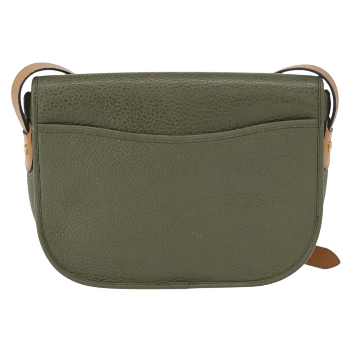 Christian Dior Vintage Shoulder Bag Leather Green Leather Shoulder Bag Bag (Pre-Owned)