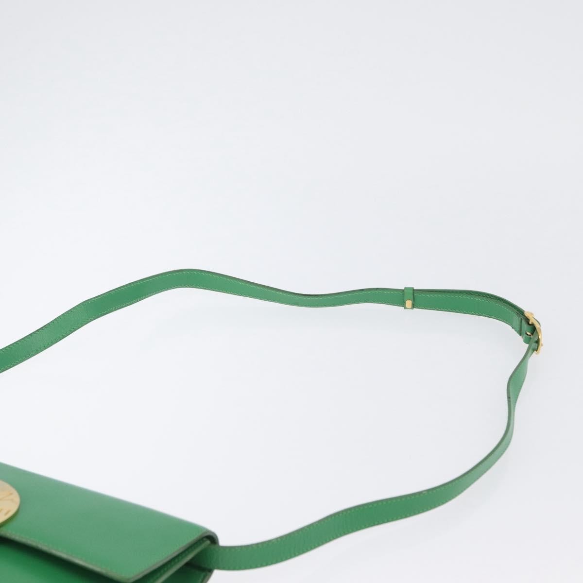 Celine Circle Logo Shoulder Bag Leather Green Leather Shoulder Bag Bag