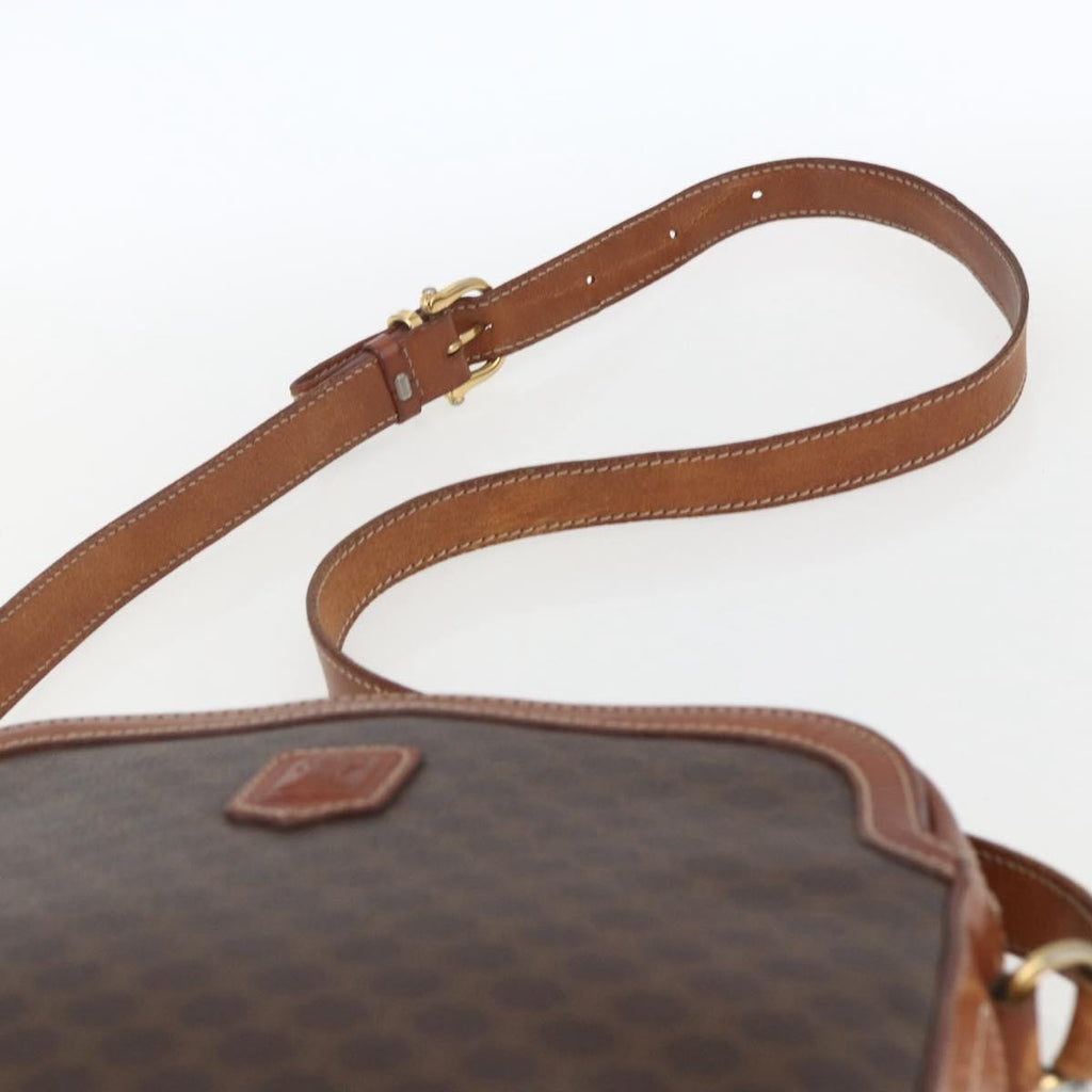 Celine Vintage Macadam Shoulder Bag Canvas And Leather Brown Canvas Shoulder Bag Bag
