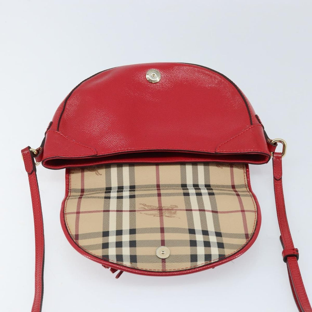 Burberry Maydown Crossbody Bag Haymarket Coated Canvas And Leather Beige Canvas Shoulder Bag
