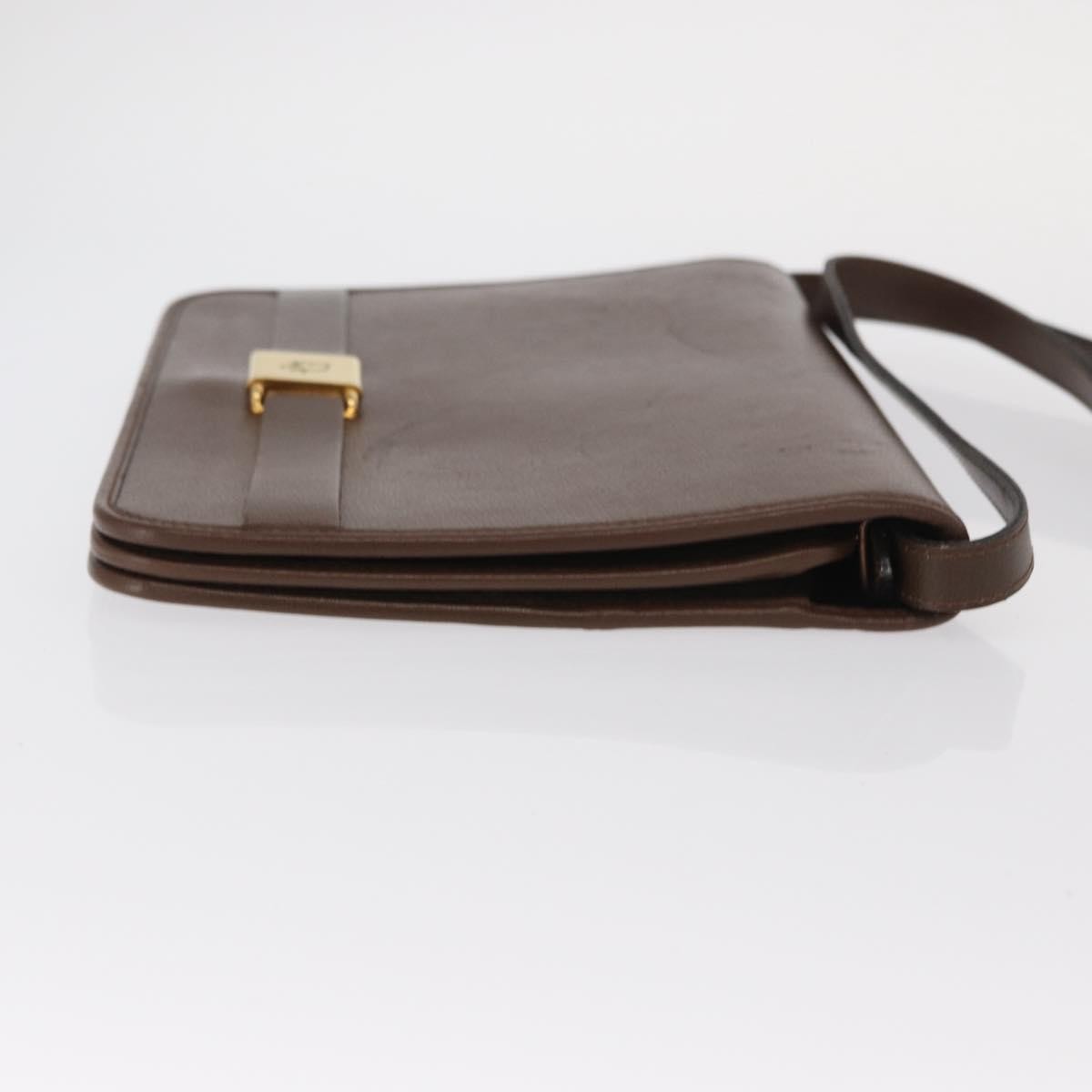 Christian Dior Vintage Shoulder Bag Leather Brown Leather Shoulder Bag Bag (Pre-Owned)