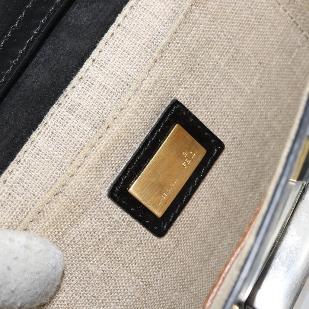 Fendi Vintage Shoulder Bag Enamel Black Patent_Leather Shoulder Bag Bag