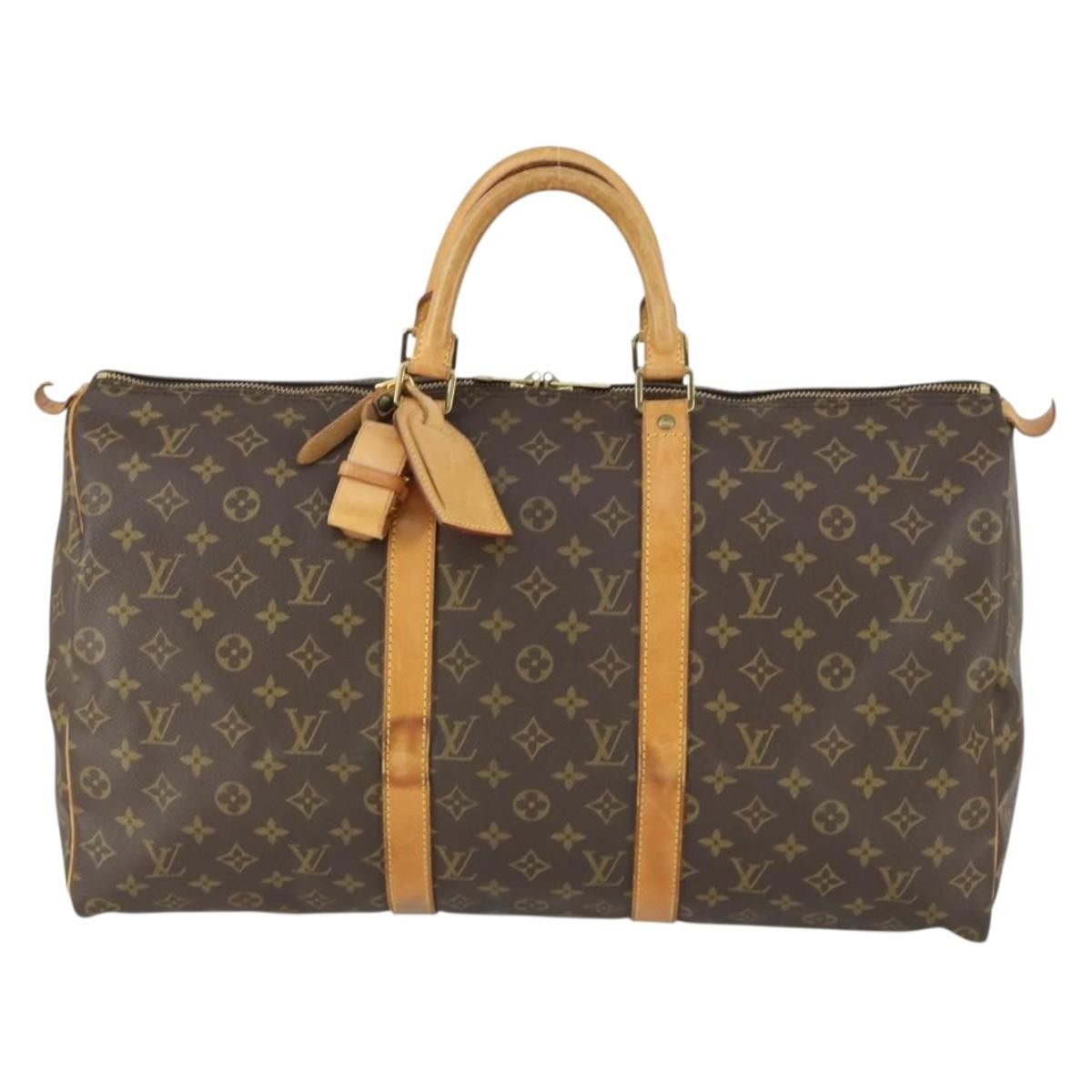 Louis Vuitton Keepall Bag Monogram Canvas Brown Canvas Travel Bag